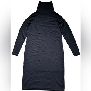 Talbots Black Merino Wool Turtleneck Sweater Dress Size S